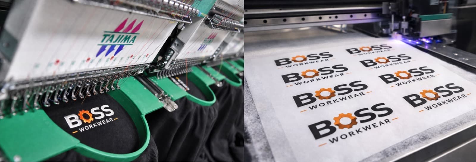 In-Store Service at Boss Workwear — bring your garments for embroidery and printing.